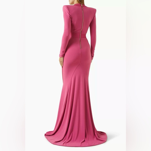 ZHIVAGO 976B The Heiress Gown in Damask Battle Line Long Sleeve Maxi Dress - Picture 3 of 14